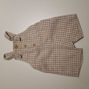 ZARA 3-6 m| Gingham Overalls | Sand color